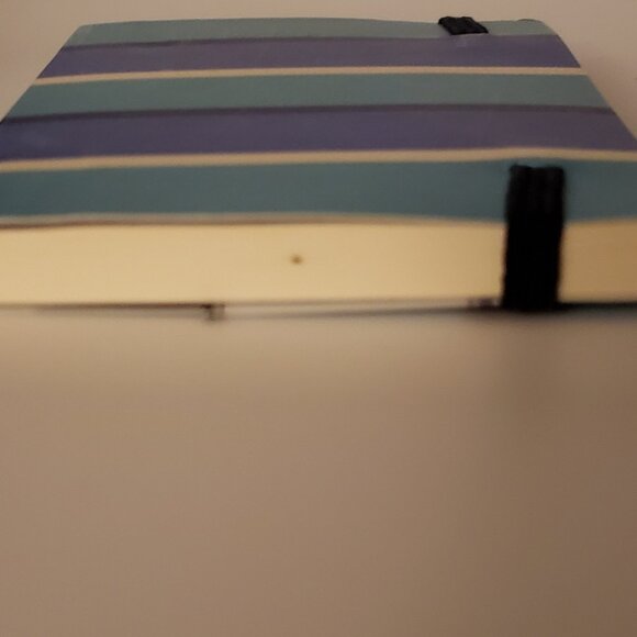 Studio C Mini Notebook Notepad Teal Blue Striped Elastic Lined Journal 100 Sheet - Picture 8 of 8